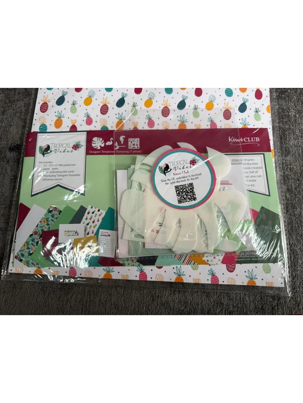 Kiwi Lane Kiwi Club Tropical Vibes Scrapbook Kit Templates Paper
